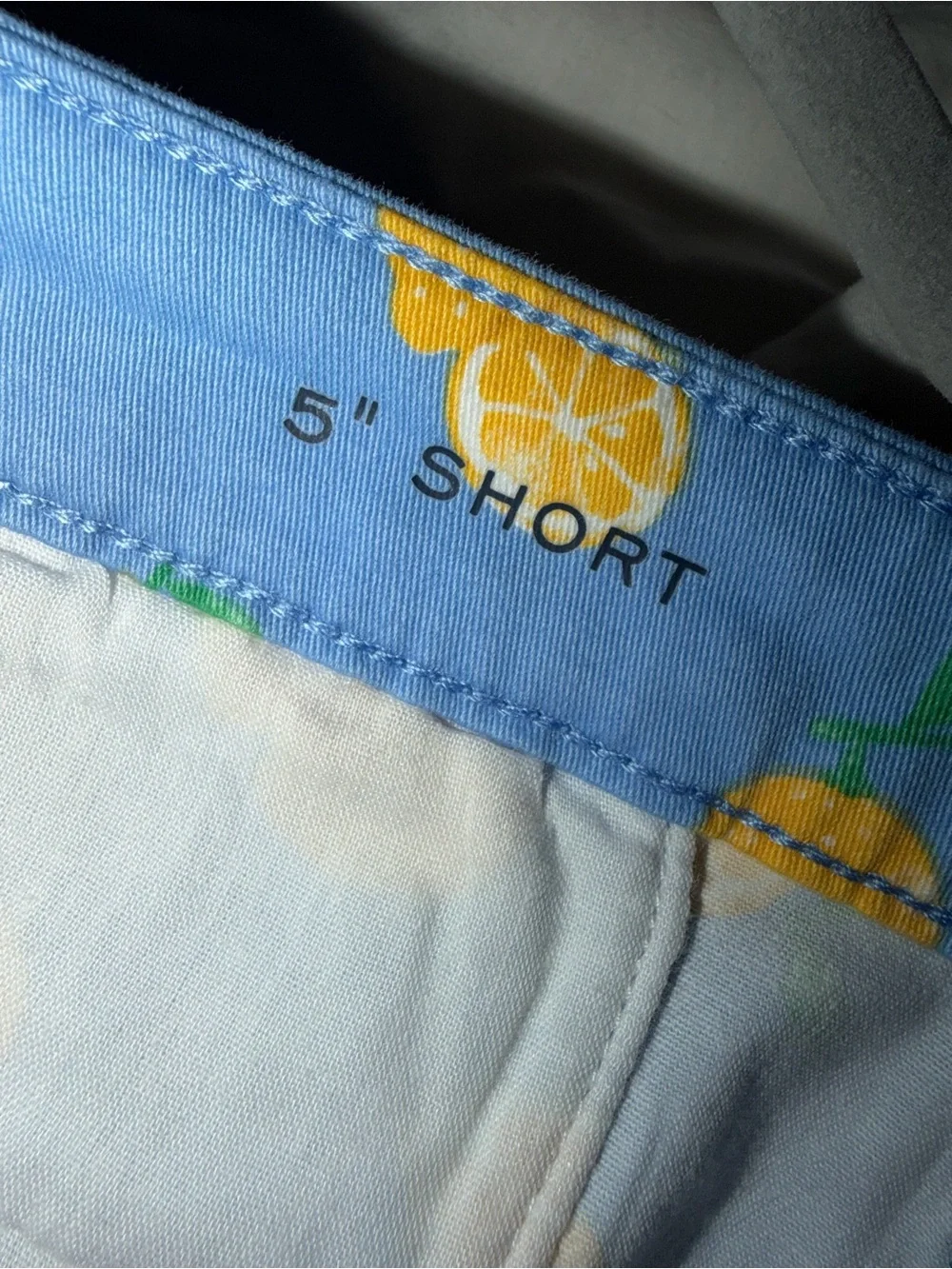 St. John's Bay Blue Lemon Print Shorts - Picture 4 of 8